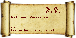 Wittman Veronika névjegykártya